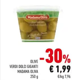Conad Olive verdi dolci giganti MADAMA OLIVA offerta
