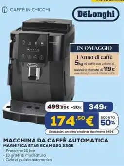 Euronics DeLonghi MACCHINA DA CAFFÈ AUTOMATICA MAGNIFICA STAR ECAM 220.22GB offerta