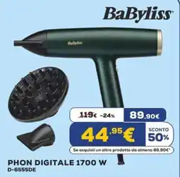 Euronics BaByliss PHON DIGITALE 1700 W D-6555DE offerta