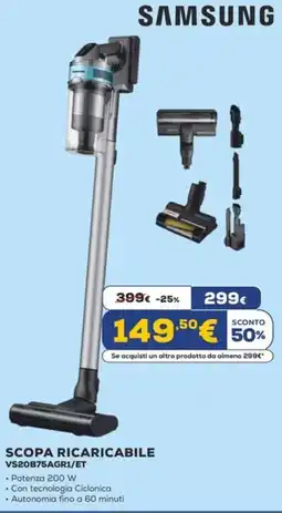 Euronics SAMSUNG SCOPA RICARICABILE VS20B75AGR1/ET offerta