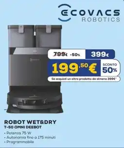 Euronics ECOVACS ROBOT WET&DRY T-50 OMNI DEEBOT offerta