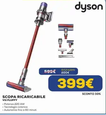 Euronics dyson SCOPA RICARICABILE V11 FLUFFY offerta