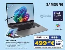 Euronics SAMSUNG NOTEBOOK GALAXY BOOK 5 360 NP750QHA KA1IT offerta