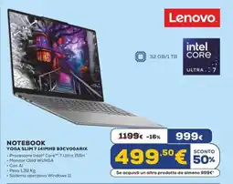 Euronics Lenovo NOTEBOOK YOGA SLIM 7 14IMH9 83CV00ARIX offerta