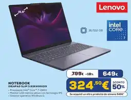 Euronics Lenovo NOTEBOOK IDEAPAD SLIM 3 83K4001QIX offerta
