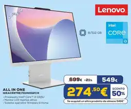 Euronics Lenovo ALL IN ONE IDEACENTRE FOHN002CIX offerta