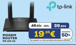 Euronics tp-link MODEM ROUTER MR 100 4G offerta