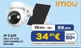 Euronics IMOU IP CAM CELL PT LITE CON PANNELLO SOLARE offerta