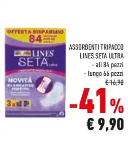Conad Assorbenti tripacco LINES SETA ULTRA offerta