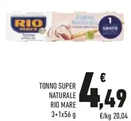 Conad Tonno super naturale RIO MARE offerta