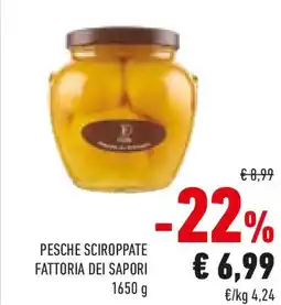 Conad Pesche sciroppate FATTORIA DEI SAPORI offerta