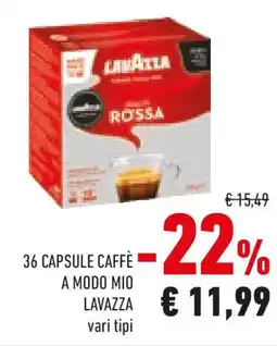 Conad 36 capsule caffè a modo mio LAVAZZA offerta