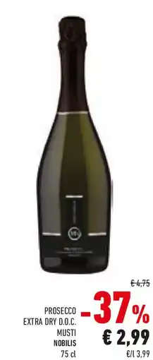 Conad Prosecco extra dry d.o.c. musti NOBILIS offerta