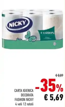 Conad Carta igienica decorata fashion NICKY offerta