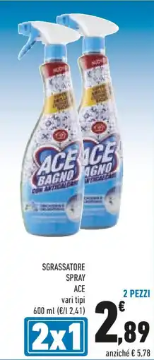 Conad Sgrassatore spray ACE offerta