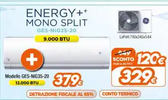 Expert Energy + Mono Split GES-NIG35-20 offerta
