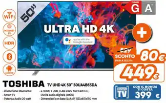 Expert Toshiba TV UHD 4K 50"50UAB63DA offerta
