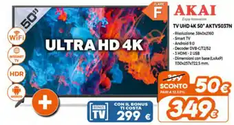 Expert AKAI Tv UHD 4K 50" AKTV5037N offerta