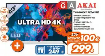 Expert AKAI Tv UHD 4K 50" AKTV43383 offerta