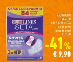 Conad Superstore Assorbenti tripacco LINES SETA ULTRA offerta