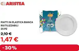 Max Factory Aristea piatti in plastica bianca riutilizzabili offerta