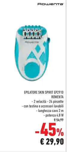 Conad Superstore EPILATORE SKIN SPIRIT EP2910 ROWENTA offerta