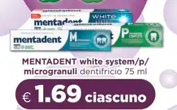 Acqua & Sapone Mentadent white system/p/ microgranuli offerta