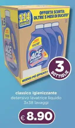 Acqua & Sapone Ace classico igienizzante detersivo lavatrice liquido offerta