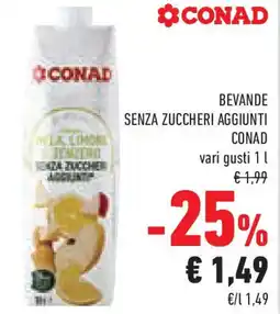 Conad Superstore Bevande senza zuccheri aggiunti CONAD offerta
