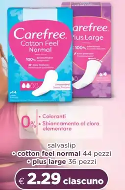 Acqua & Sapone Carefree salvaslip o cotton feel normal offerta