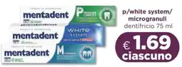 Acqua & Sapone Mentadent p/white system/ microgranuli offerta