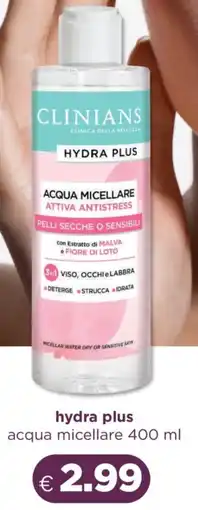 Acqua & Sapone Clinians hydra plus acqua micellare offerta