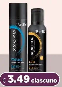 Acqua & Sapone Syoss "palette volume lacca volumizzante curl mousse modella fico offerta