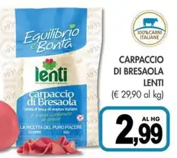 PrestoFresco Carpaccio di bresaola LENTI offerta