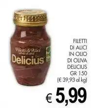PrestoFresco Filetti di alici in olio di oliva DELICIUS offerta