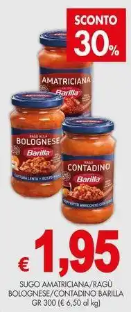 PrestoFresco Sugo amatriciana/ragù bolognese/contadino BARILLA offerta