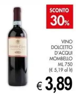 PrestoFresco Vino dolcetto d'acqui MOMBELLO offerta