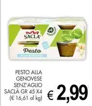 PrestoFresco Pesto alla genovese senz'aglio SACLÀ offerta
