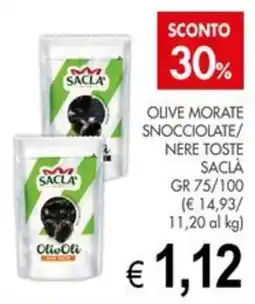 PrestoFresco Olive morate snocciolate/ nere toste SACLÀ offerta