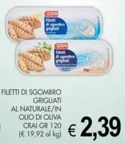 PrestoFresco Filetti di sgombro grigliati al naturale/in olio di oliva CRAI offerta