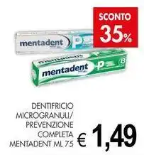 PrestoFresco Dentifricio microgranuli/ prevenzione completa MENTADENT offerta