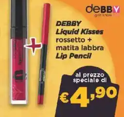 Acqua & Sapone DEBBY Liquid Kisses rossetto + matita labbra Lip Pencil offerta
