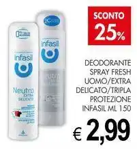 PrestoFresco Deodorante spray fresh uomo/extra delicato/tripla protezione INFASIL offerta