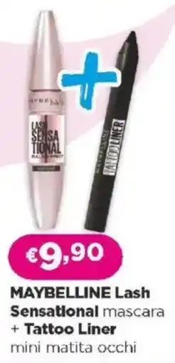 Acqua & Sapone MAYBELLINE Sensational mascara + Tattoo Liner mini matita occhi offerta