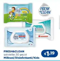Acqua & Sapone FRESH&CLEAN salviette 20 pezzi Milleusi/Disinfettanti/Kids offerta