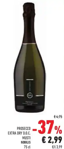 Conad Superstore Prosecco extra dry d.o.c. musti nobilis offerta