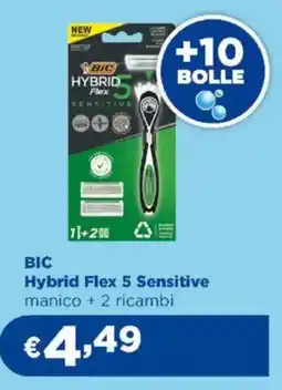 Acqua & Sapone BIC Hybrid Flex 5 Sensitive manico + 2 ricambi offerta