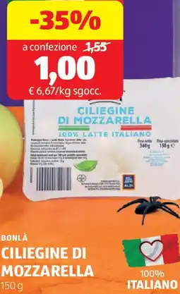 ALDI Bonlà ciliegine di mozzarella offerta