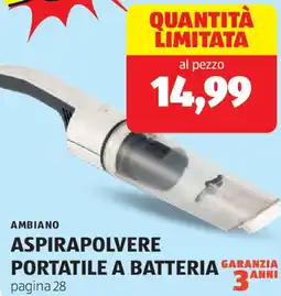 ALDI Ambiano aspirapolvere portatile a batteria offerta