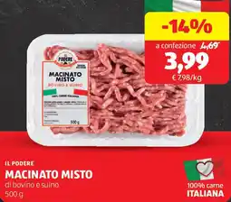ALDI Il podere macinato misto di bovino e suino offerta